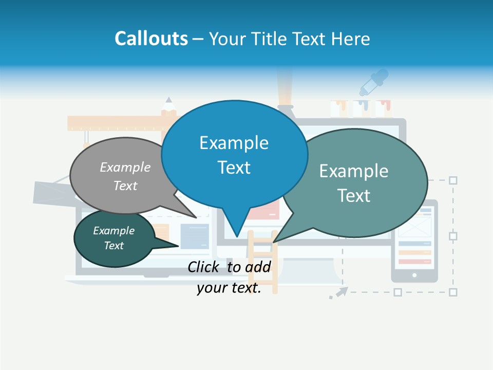 A Computer, Tablet, And Phone Are Shown In This Powerpoint Presentation PowerPoint Template