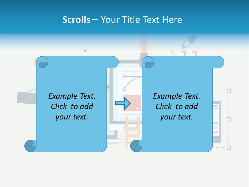 A Computer, Tablet, And Phone Are Shown In This Powerpoint Presentation PowerPoint Template