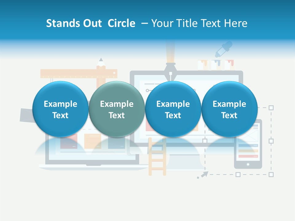 A Computer, Tablet, And Phone Are Shown In This Powerpoint Presentation PowerPoint Template