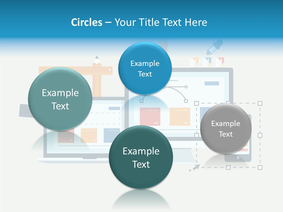 A Computer, Tablet, And Phone Are Shown In This Powerpoint Presentation PowerPoint Template
