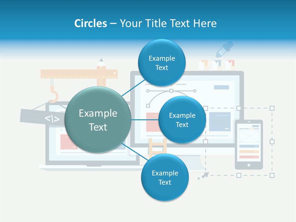 A Computer, Tablet, And Phone Are Shown In This Powerpoint Presentation PowerPoint Template