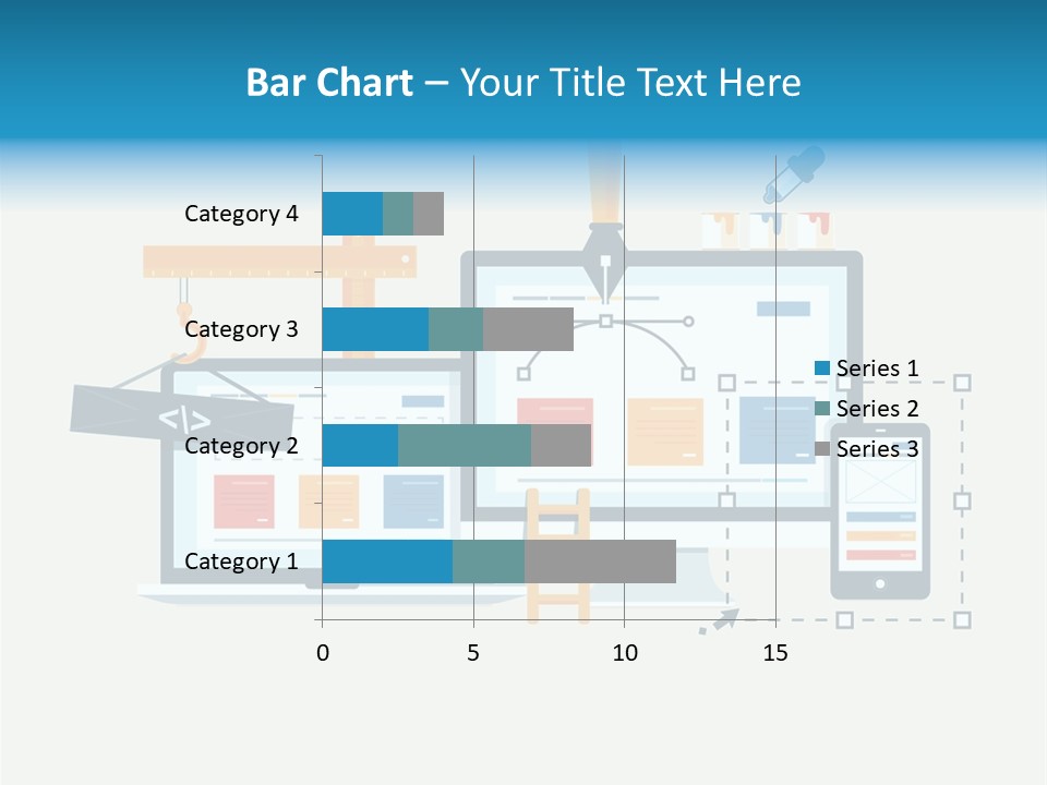 A Computer, Tablet, And Phone Are Shown In This Powerpoint Presentation PowerPoint Template