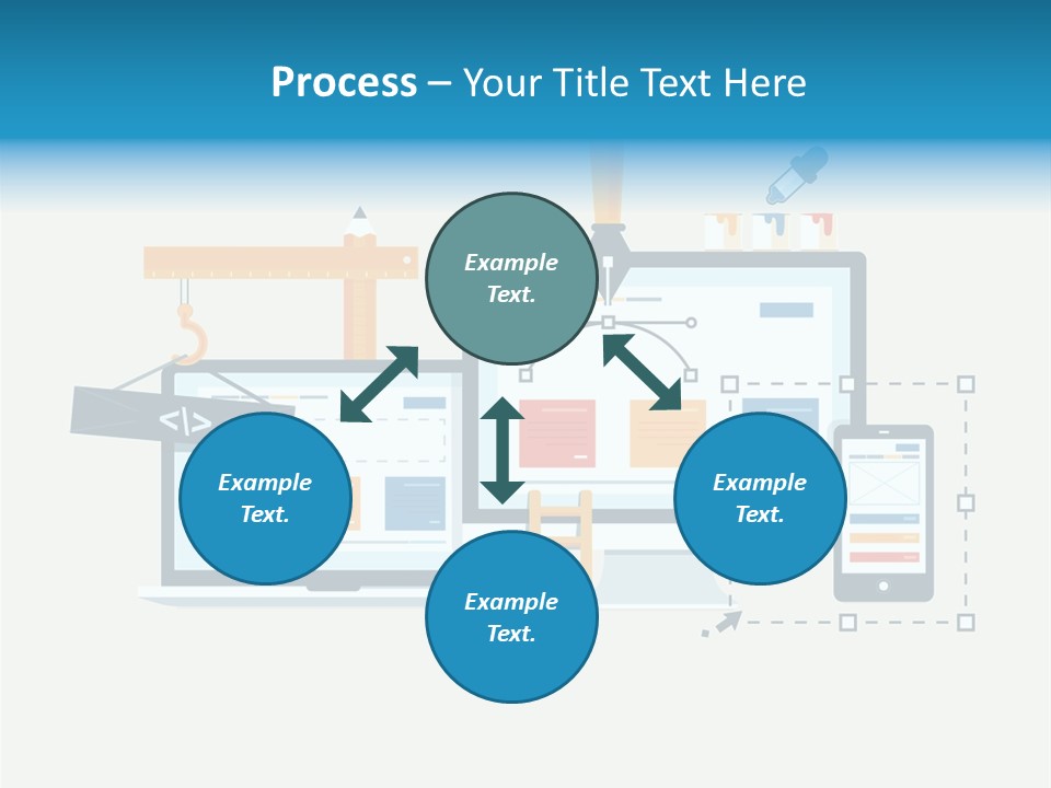 A Computer, Tablet, And Phone Are Shown In This Powerpoint Presentation PowerPoint Template