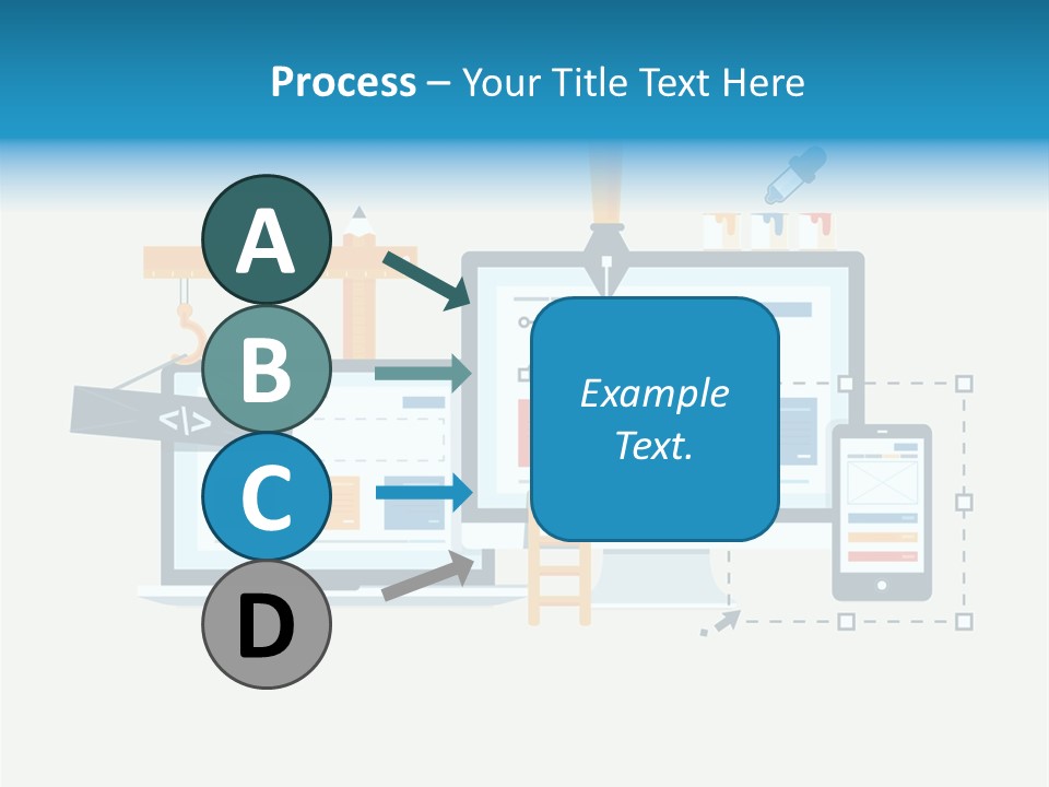 A Computer, Tablet, And Phone Are Shown In This Powerpoint Presentation PowerPoint Template
