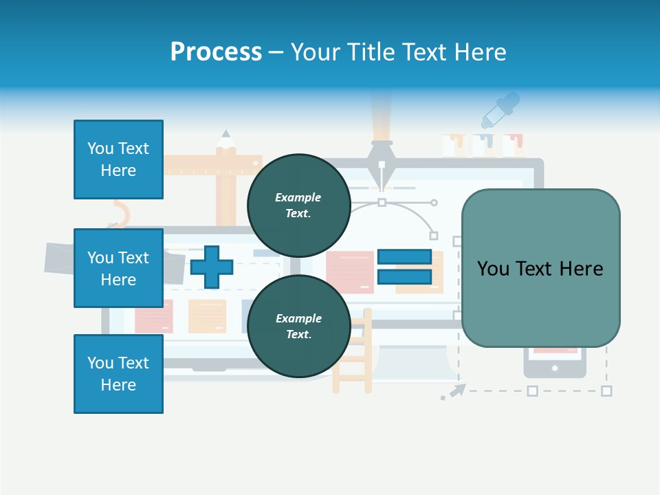A Computer, Tablet, And Phone Are Shown In This Powerpoint Presentation PowerPoint Template