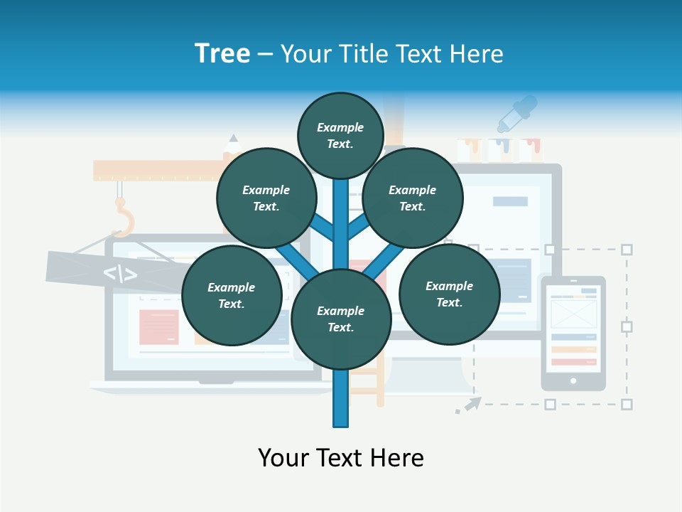A Computer, Tablet, And Phone Are Shown In This Powerpoint Presentation PowerPoint Template