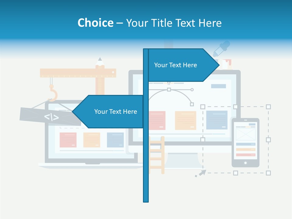 A Computer, Tablet, And Phone Are Shown In This Powerpoint Presentation PowerPoint Template