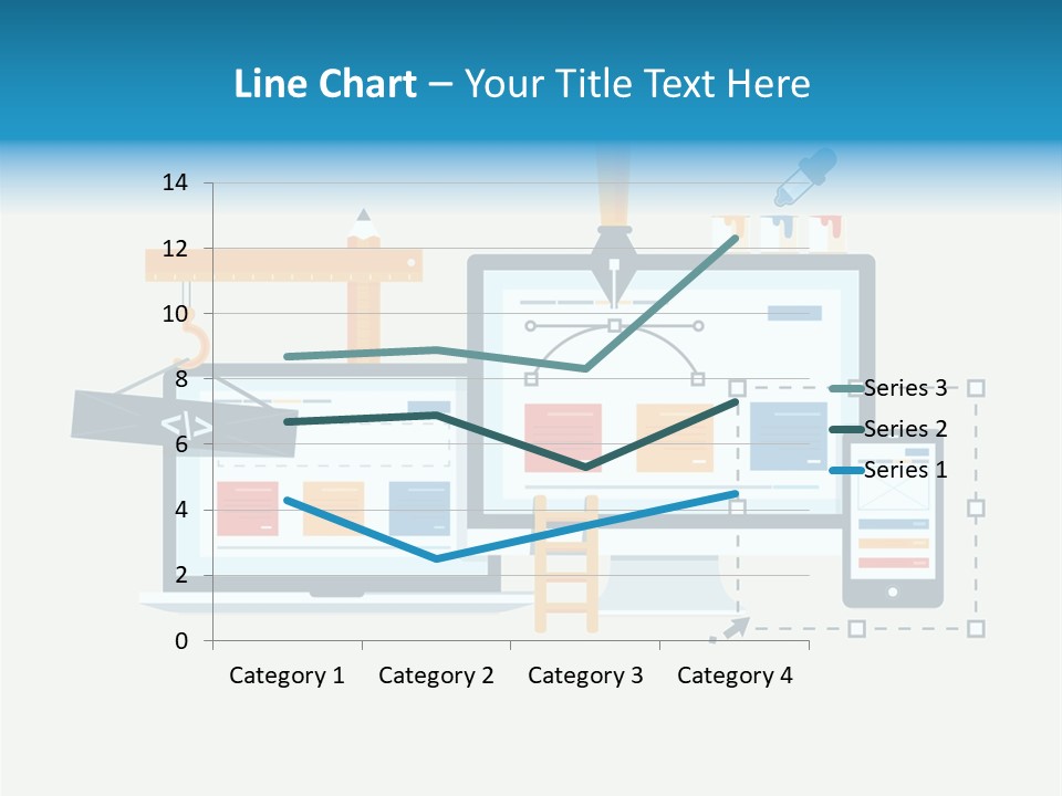 A Computer, Tablet, And Phone Are Shown In This Powerpoint Presentation PowerPoint Template