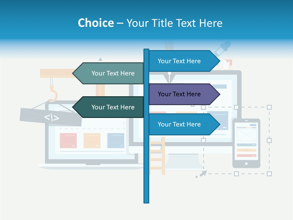 A Computer, Tablet, And Phone Are Shown In This Powerpoint Presentation PowerPoint Template