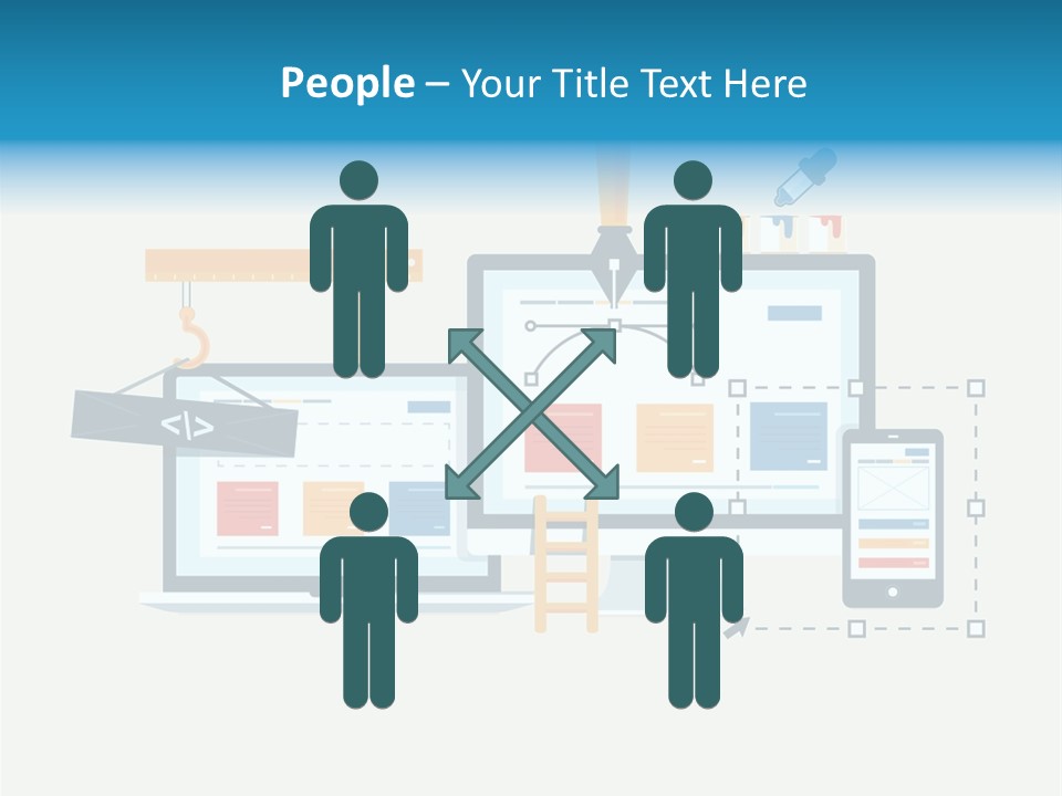 A Computer, Tablet, And Phone Are Shown In This Powerpoint Presentation PowerPoint Template