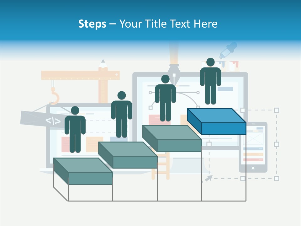 A Computer, Tablet, And Phone Are Shown In This Powerpoint Presentation PowerPoint Template