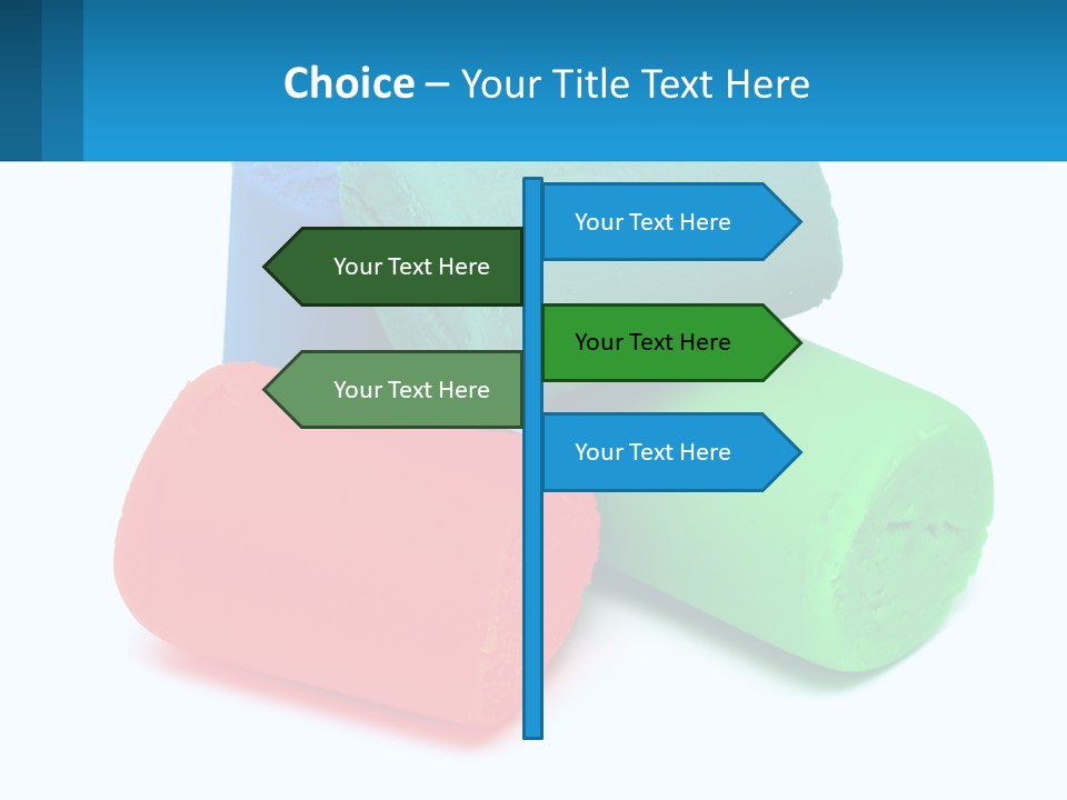 A Group Of Three Different Colored Rolls Of Paper PowerPoint Template
