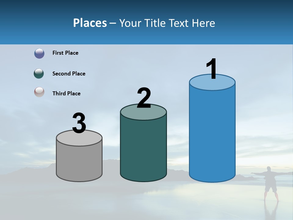 A Person Standing On A Beach With A Sky Background PowerPoint Template