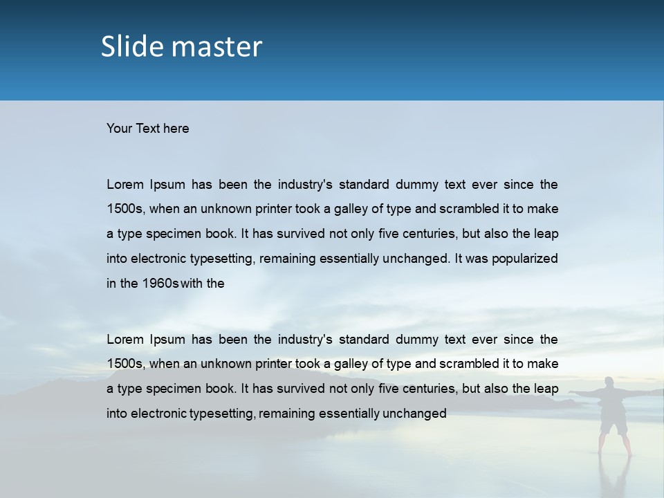 A Person Standing On A Beach With A Sky Background PowerPoint Template