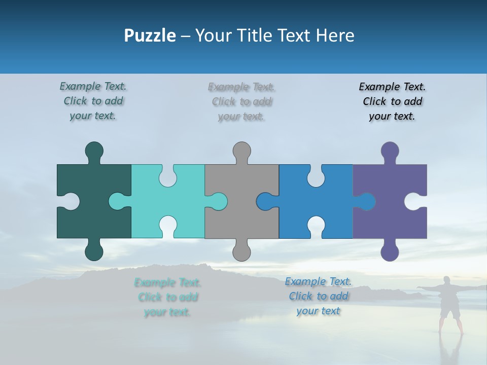 A Person Standing On A Beach With A Sky Background PowerPoint Template