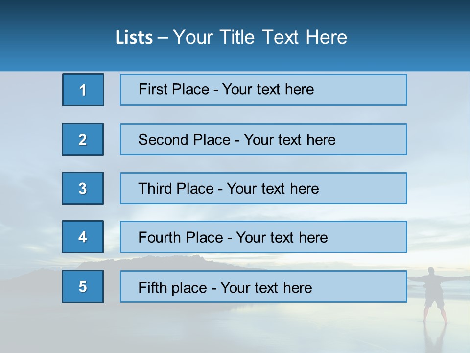 A Person Standing On A Beach With A Sky Background PowerPoint Template