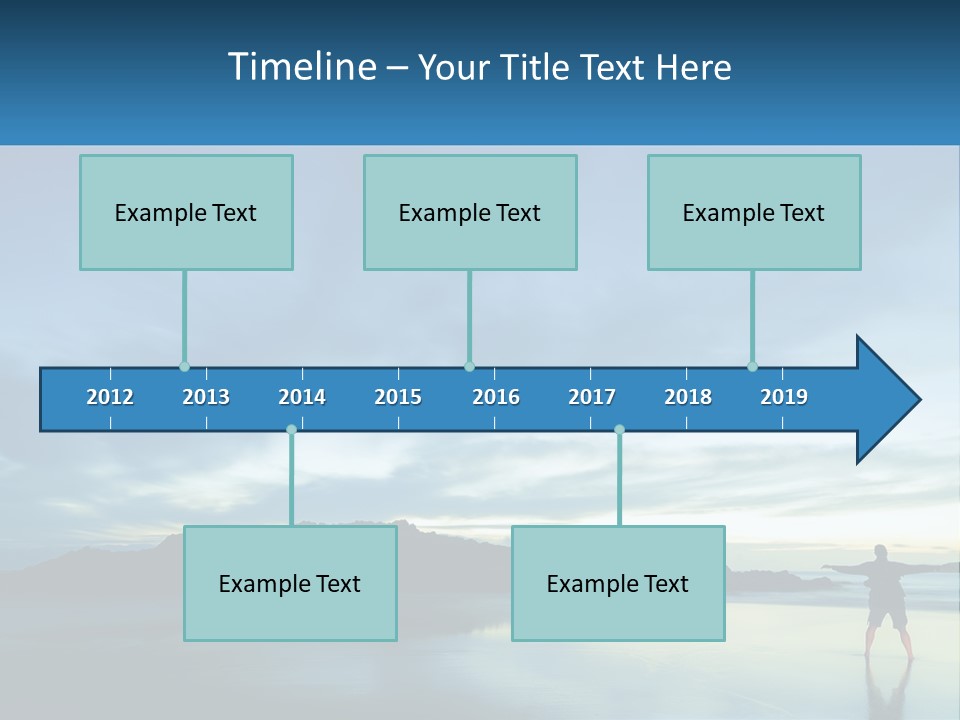 A Person Standing On A Beach With A Sky Background PowerPoint Template