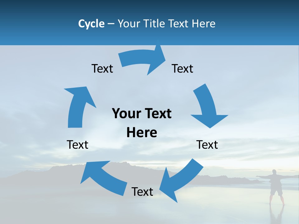 A Person Standing On A Beach With A Sky Background PowerPoint Template