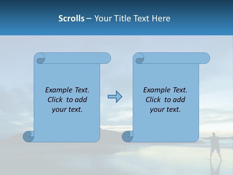 A Person Standing On A Beach With A Sky Background PowerPoint Template