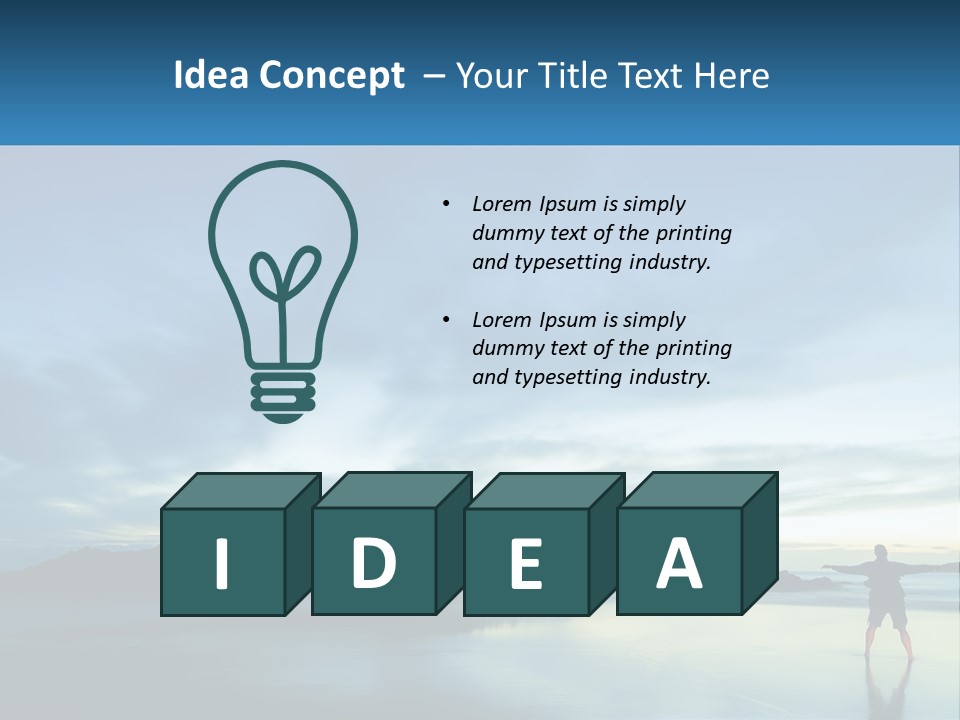 A Person Standing On A Beach With A Sky Background PowerPoint Template