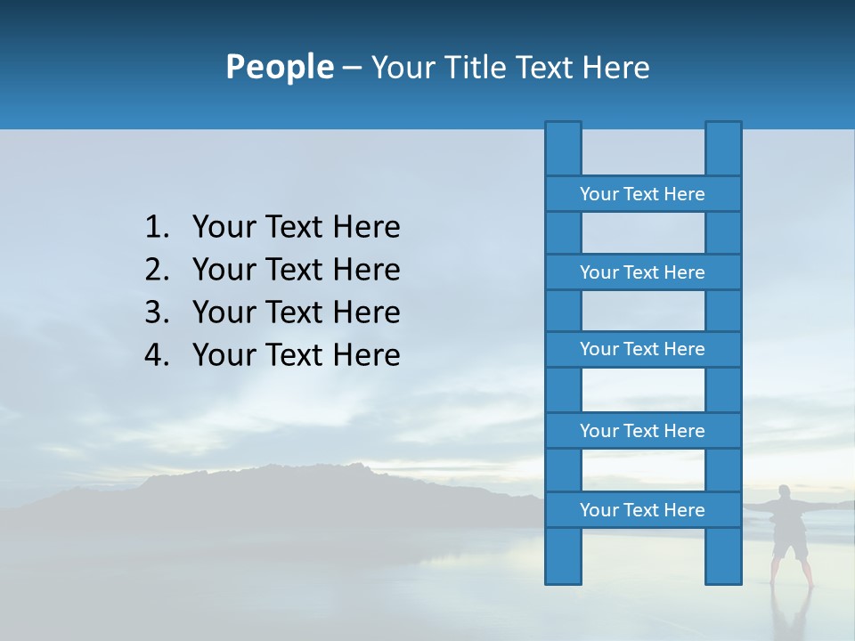 A Person Standing On A Beach With A Sky Background PowerPoint Template