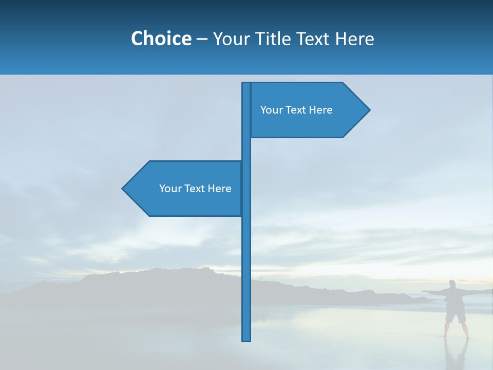 A Person Standing On A Beach With A Sky Background PowerPoint Template