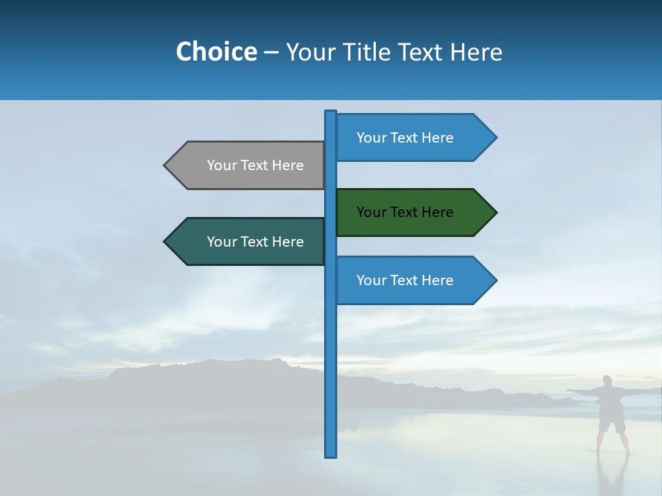 A Person Standing On A Beach With A Sky Background PowerPoint Template