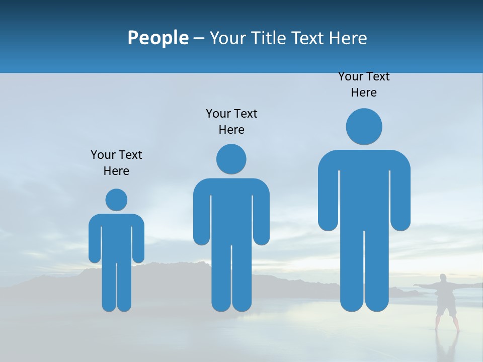 A Person Standing On A Beach With A Sky Background PowerPoint Template