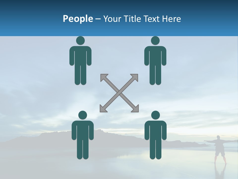 A Person Standing On A Beach With A Sky Background PowerPoint Template