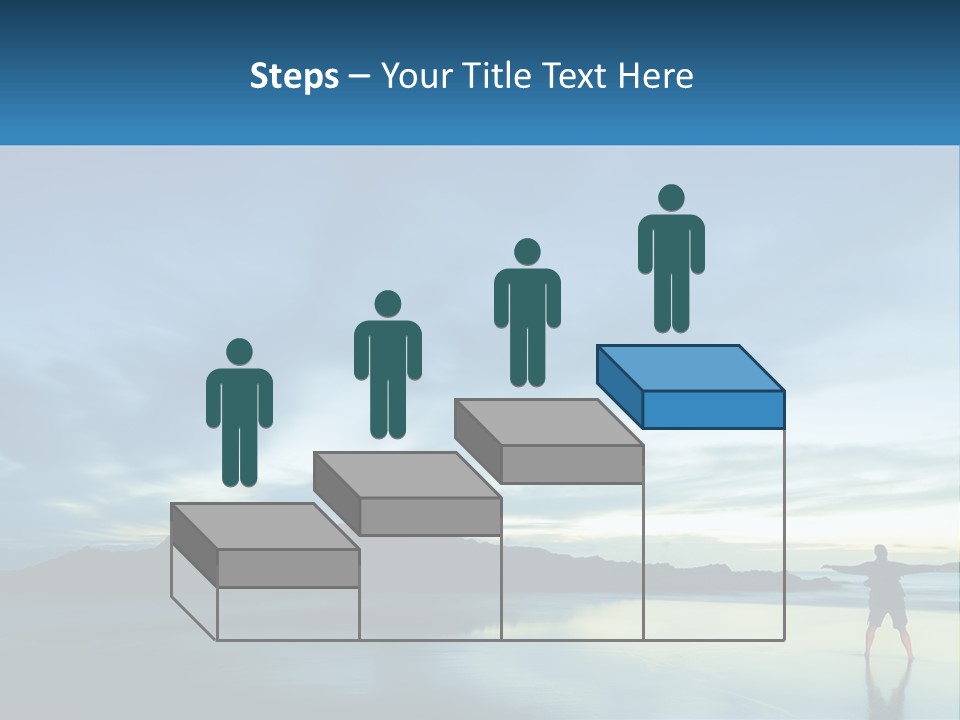 A Person Standing On A Beach With A Sky Background PowerPoint Template