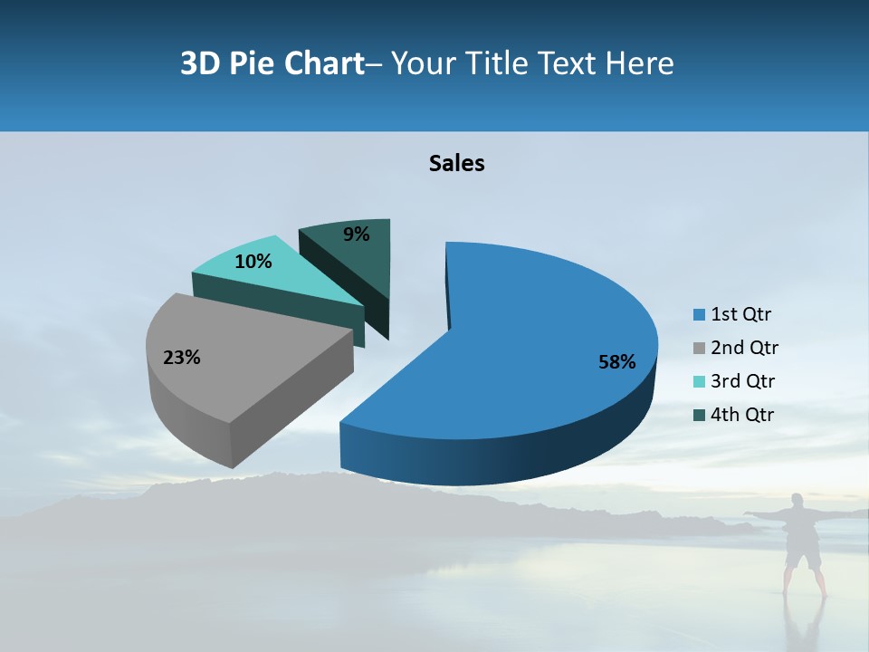 A Person Standing On A Beach With A Sky Background PowerPoint Template