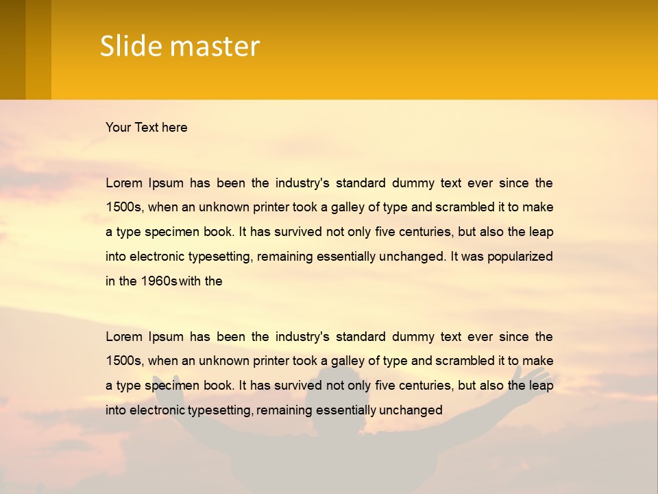 A Person With Their Arms Up In The Air PowerPoint Template