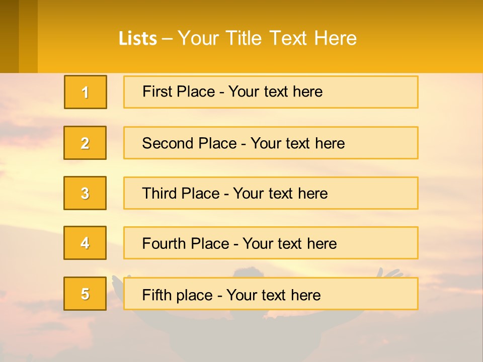 A Person With Their Arms Up In The Air PowerPoint Template