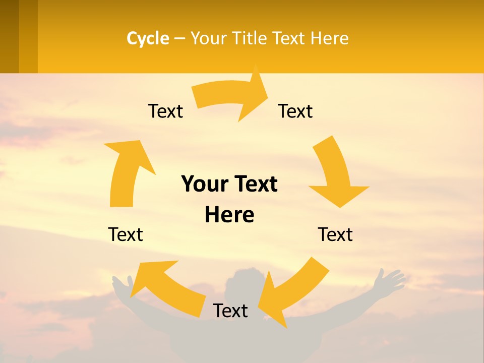 A Person With Their Arms Up In The Air PowerPoint Template