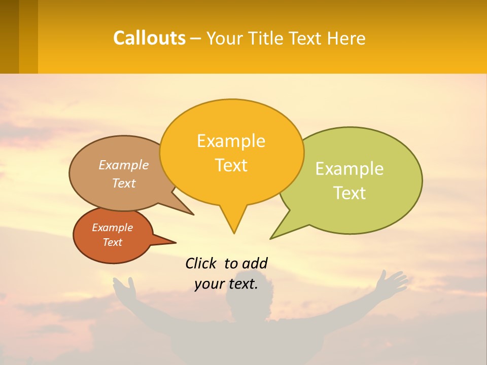 A Person With Their Arms Up In The Air PowerPoint Template