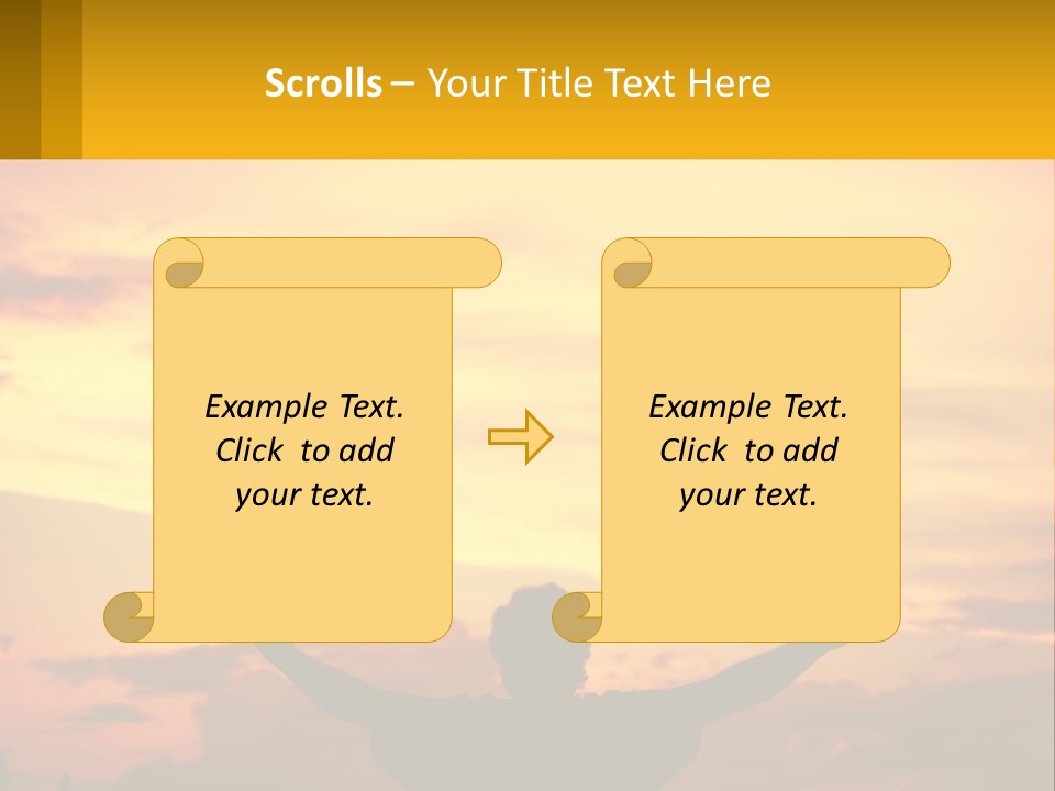 A Person With Their Arms Up In The Air PowerPoint Template