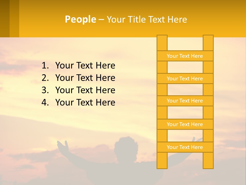 A Person With Their Arms Up In The Air PowerPoint Template