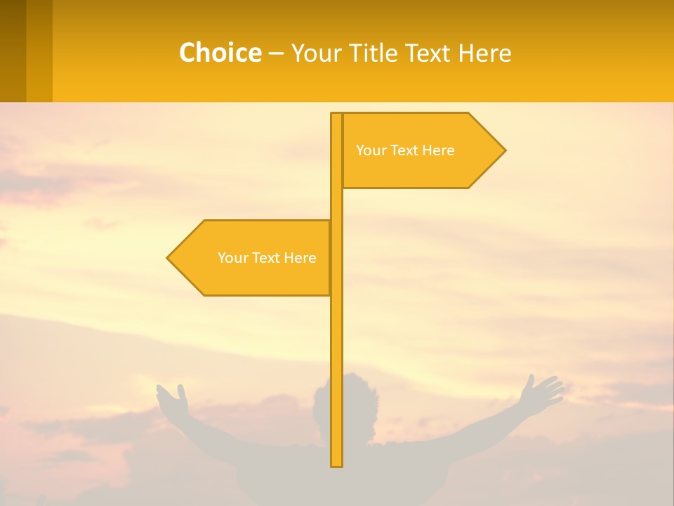 A Person With Their Arms Up In The Air PowerPoint Template