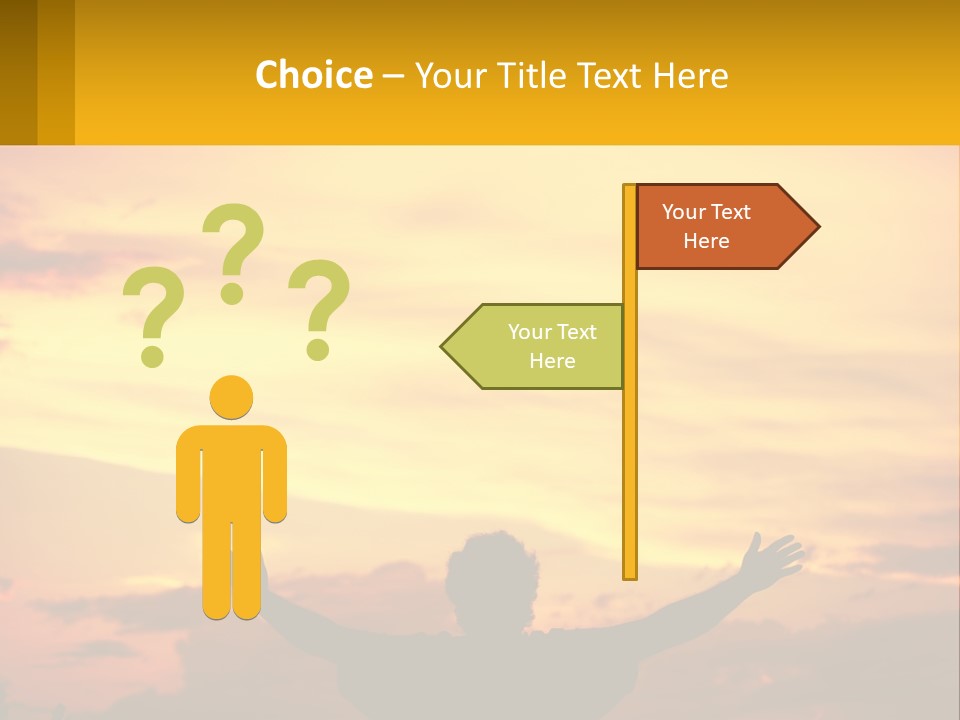 A Person With Their Arms Up In The Air PowerPoint Template