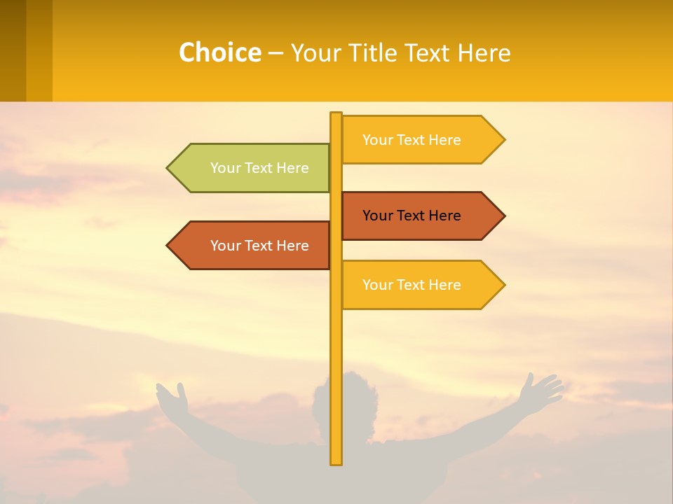 A Person With Their Arms Up In The Air PowerPoint Template