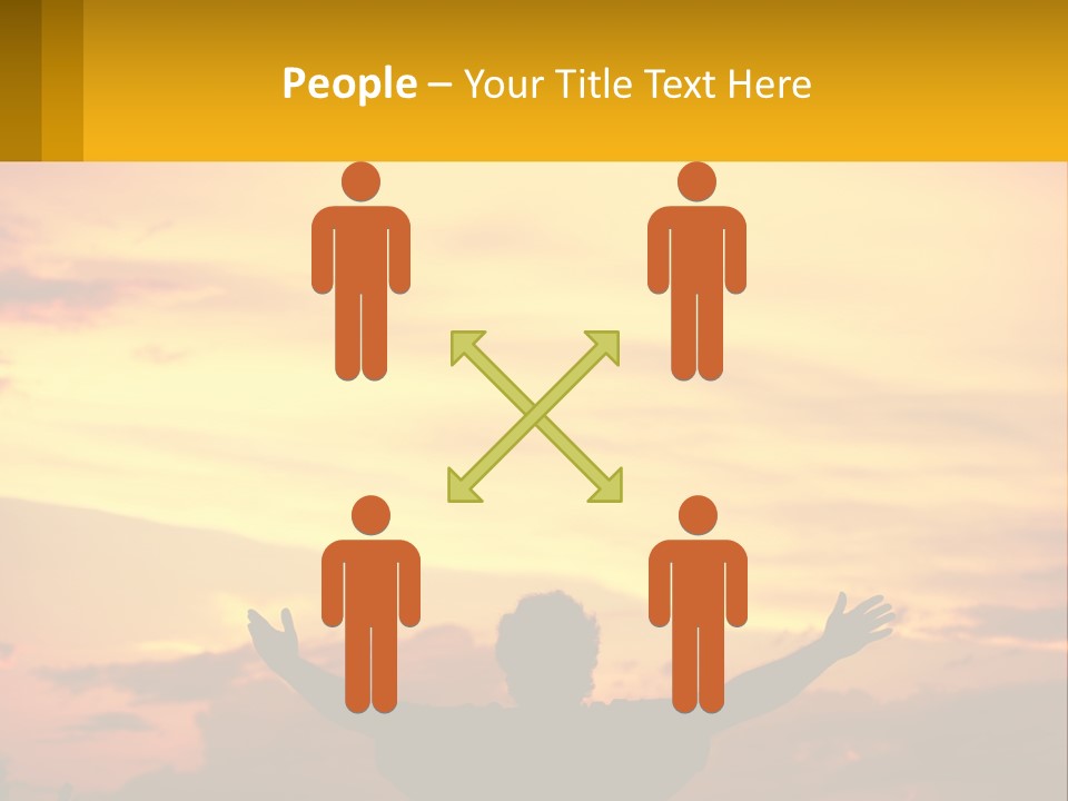 A Person With Their Arms Up In The Air PowerPoint Template