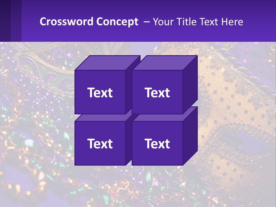 Two Mardi Gras Masks Powerpoint Template PowerPoint Template