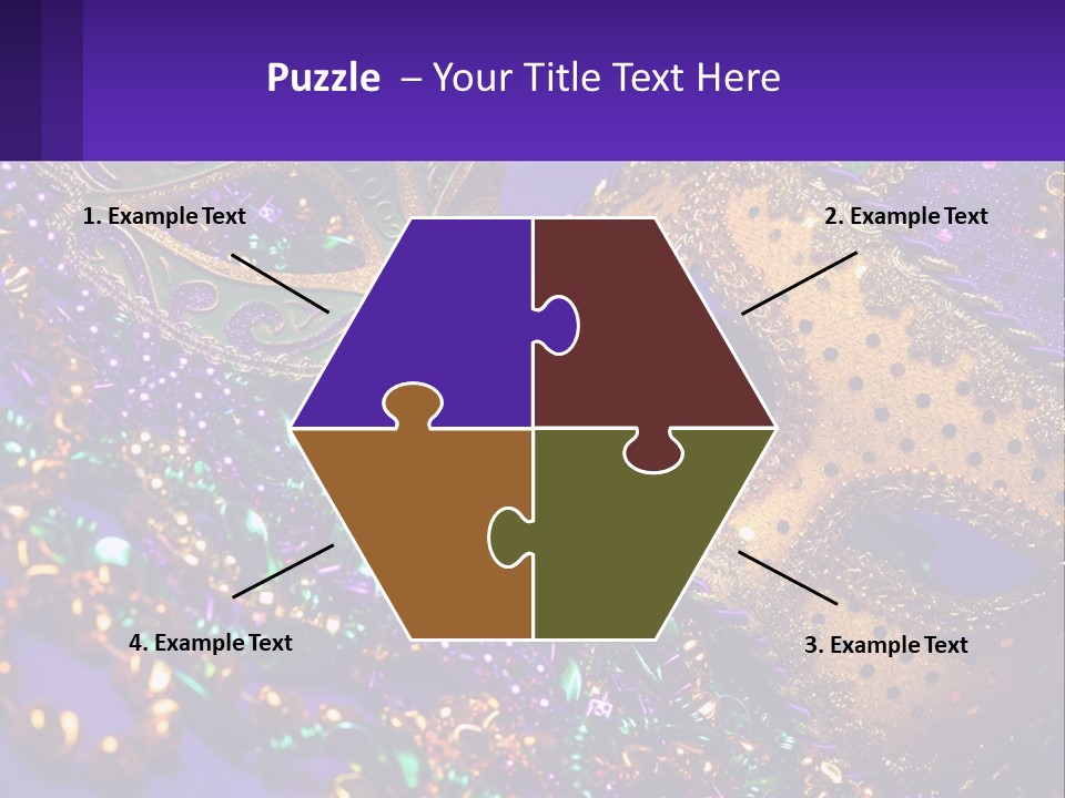 Two Mardi Gras Masks Powerpoint Template PowerPoint Template