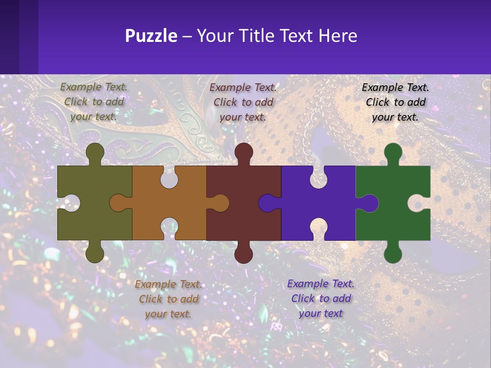 Two Mardi Gras Masks Powerpoint Template PowerPoint Template