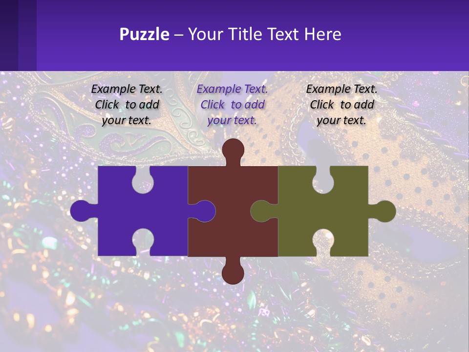 Two Mardi Gras Masks Powerpoint Template PowerPoint Template