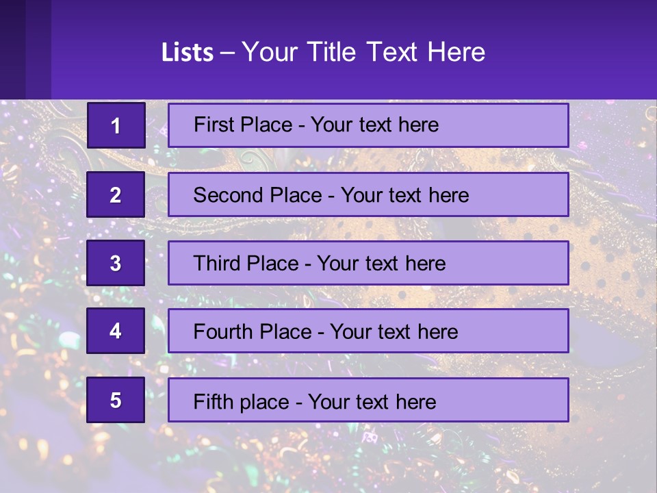 Two Mardi Gras Masks Powerpoint Template PowerPoint Template