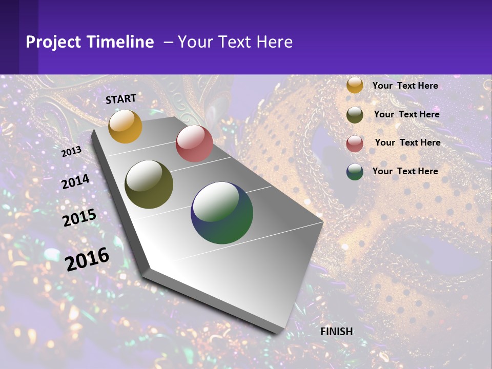 Two Mardi Gras Masks Powerpoint Template PowerPoint Template