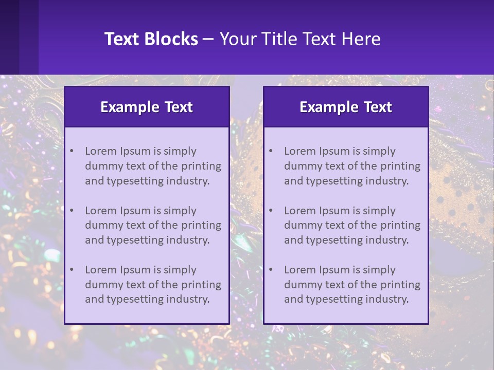 Two Mardi Gras Masks Powerpoint Template PowerPoint Template