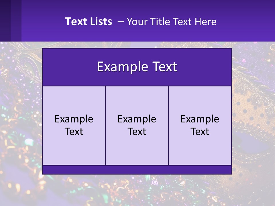 Two Mardi Gras Masks Powerpoint Template PowerPoint Template