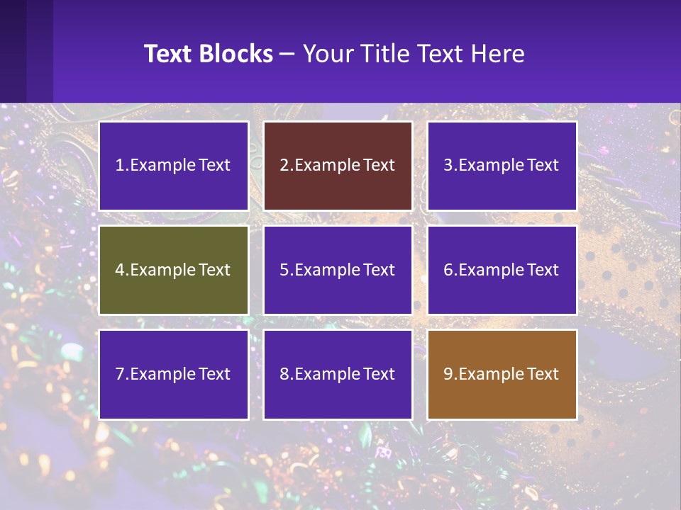 Two Mardi Gras Masks Powerpoint Template PowerPoint Template